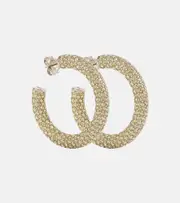 [Amina Muaddi] Amina Muaddi Cameron medium hoop earrings One Size metallic