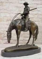 Western American Americana Old School Made by Lost Wax Cowboy Bronze Statue Sale
