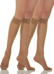 [Relaxsan] Compression Socks Women Knee High Socks 12-17 mmHg, No Heel, Basic 700