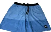 Quicksilver Board Shorts Mens L Blue Stretch Surf Swim Trunks 7” Inseam Pockets