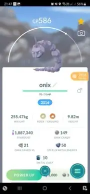 Onix ( Caught In 2016 ) Pokemon Trade Go
