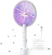 2 Pack Electric Fly Swatter 3000V Bug Zapper Racket 2 in 1 Fly Swatter with