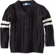 [Wes and Willy] Big Boys' Stripe Cable Knit Sweater