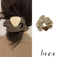 在飛比找momo購物網優惠-【INES】三角大腸圈/韓國設計高級感緞面三角大腸圈 髮圈(