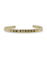 Brand New Toddler 18K Yellow I Am Strong Engraved Sontakey Bangle Bracelet