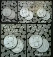 Set of 5 He Harris Washington Quarters Coin Folders Number 1-5 1916-1998 Book