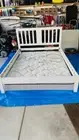 Timber queen size bed frame with mattress included excellent condition
