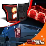 FOR 15-17 F150 LEFT+RIGHT CHROME SMOKE TAIL LIGHTS BRAKE LAMPS W/3D LED C-STREAK (for: Ford)