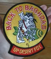 US NAVY ~ Tomcat "BACK TO BAGHDAD" OP DESERT FOX Fighter Squadron Military Patch
