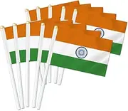 10 PCS India Handheld Small Flag, Indians Hand held Mini Decor Decoration Banner