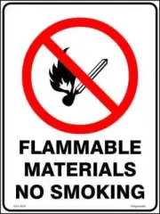 Flammable Materials No Smoking Sign - Corflute Diamond Grade Reflective
