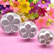 3Pcs Flower Plunger Cookie Cutter DIY Blossom Flower Cake Fondant Cake M`mx