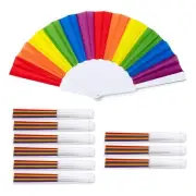 10 Pack Folding Fans , Hand Held Pride Fan Gay Pride LGBT Fans for Parties6321