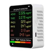 Air Quality Detector 6In1 CO2 Meter LCD Screen PM2.5 PM10 HCHO TVOC CO Carbon Dioxide Formaldehyde Monitor Indoor Safety