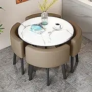 Modern Dining Table and Chairs Set for 4 Office Reception Room Club Table Round/Square Furniture Conference Room Business Negotiation Table and Chair Combo Kitchen Dining Room Dinette