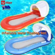 Inflatable Water Floating Bed With Canopy Beach Pool Swimming Bed Hammock Float