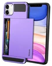 Case for iPhone 11 Case Wallet Credit Card Holder ID Slot *Light Purple