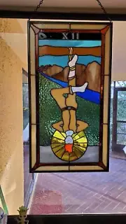 Stained Glass Hanged Man 12"x22" MADE TO ORDER: see description for est. time