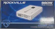 New Rockville ATOM 8W 8 Channel 3500 Watt Marine/Boat Amplifier Amp w/Bluetooth