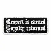 RESPECT IS EARNED, High Thread Iron-On / Saw-On Rayon PATCH - 4" x 1"