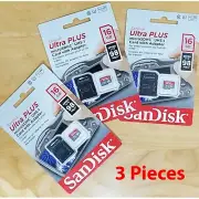 SanDisk Ultra PLUS 16GB microSDHC UHS-I Memory Card Gray/Red 98MB/s Turbo New