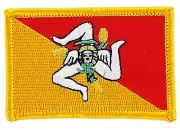 SICILY SICILIAN FLAG PATCHES COUNTRY PATCH BADGE IRON ON NEW EMBROIDERED