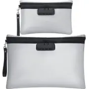 Fireproof Safe Money Document Bag with Lock 2 Pcs Notary Journal Waterproof B...