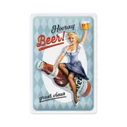 Nostalgic-Art Medium Metal Plaque/Sign Wall Hanging Decor Hooray Beer 20x30cm
