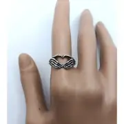 New Awesome Skeleton Heart Hands Ring Size 7.25
