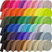 48 Rolls Heavy Cotton Webbing 157.5 Yard 48 Color Mixed Polyester Cotton Webbing Strap Tote Bags Leash Straps for Making Bag Handles Cloth Belt Crafts Outdoor Accessories Supplies(1" Wide)