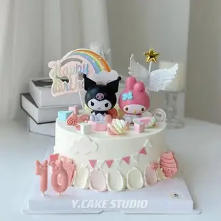 美樂蒂蛋糕裝飾擺件kitty貓凱蒂貓女孩寶寶卡通生日蛋糕裝扮插件