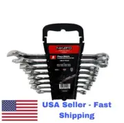 METRIC COMBINATION WRENCH SET 8 Pcs, Chrome Vanadium Steel, Plastic Storage Rack
