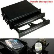 Car Double Din Dash Drink Cup Holder Radio Pocket Storage Box Black Accessories (for: Honda Civic)