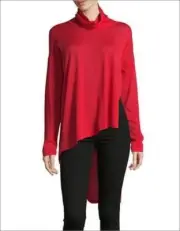 NWT Eileen Fisher Ultrafine Merino Cowl Neck Top Sweater Lava Large L $268