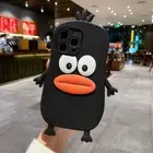 3D Funny Black Duck Cartoon Soft Cover Case For Samsung Galaxy Mobiles Strap