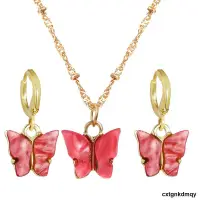 在飛比找露天拍賣優惠-Color acrylic Butterfly Neckla