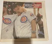 Chicago Cubs Win World Series Newspaper Chicago Sun Times Parade Wrap Around