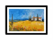 Hillside House Framed print Art Poster