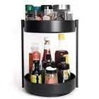 2-Tier 360° Lazy Susan Organizer, 10 inch Metal Steel Rotating Spice Rack, Tu...