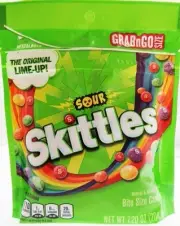 Sour Skittles® Chewy Candy American Candies 7.2oz Resealable Bag w/ Lime
