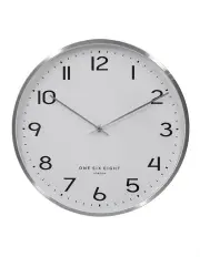 [One Six Eight London] Lise 40cm Silent Wall Clock in Silver