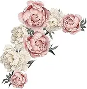 ORFOFE 1Sheet Peony Wall Sticker Decal Removable Wall Decal Stickers for Living Room Sofa Background Decor Boho Floral Wall Decor Sticker for Home Decoration