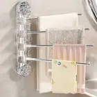 Bathroom Organizer Wall-mounted Bath Towel Shelf Towel Rack with for Hotels
