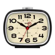 Sharp Alarm Clock Retro Analog Simple Battery Powered Clock black