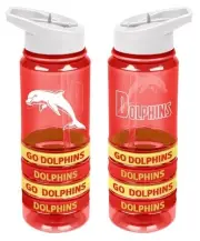 Redcliffe Dolphins NRL 650ml Tritan Drink Bottle w Bands