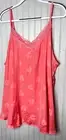 TORRID Womens TANK 4X Boho Corral Pink Whimsy Hearts Lace Straps Tunic NEW