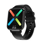 DT NO.1 DTX Smart Watch 1.78 inch High Resolution Full Touch Screen ECG Heart Rate Blood Pressure Oxygen Monitor - Black Silicone
