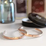 Boxed of Promises 2Pcs Bangle Set in Rose Gold Plated Titanium with Natural Diamond