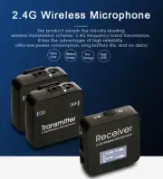 2.4G Wireless Lavalier Microphone for iPhone Android YouTube Live DSLR Camera