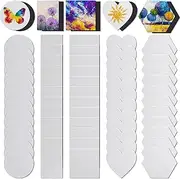 Engrowtic 60 Pcs Mini Magnetic Canvas Panel Boards Magnetic Painting Canvas Panel Various Size for Painting Fridge Locker Art Crafts DIY(Multi Shape)